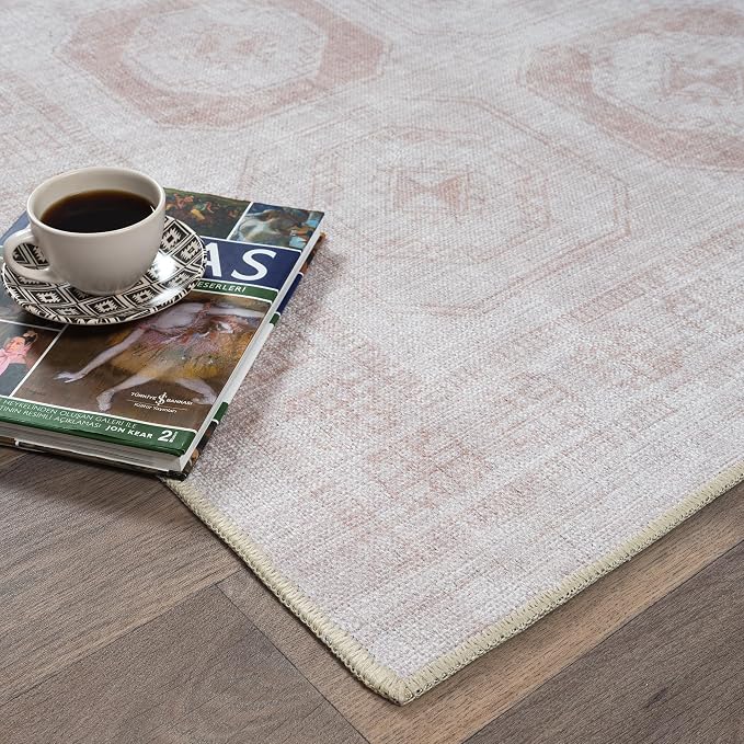 Fame Rugs Turkish Rug. Washable Vintage Oriental Antique Inspired Traditional - Image 8