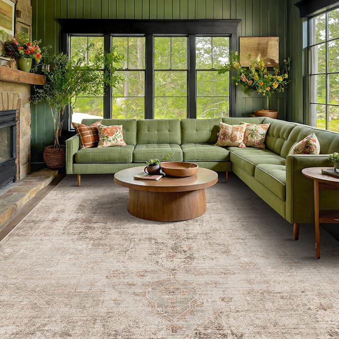Neutral Living Room Rug by HazoHaus