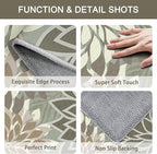 3x5 Washable Rug for Living Room Tropical Botanical Modern Floral Chenille Area - Image 4