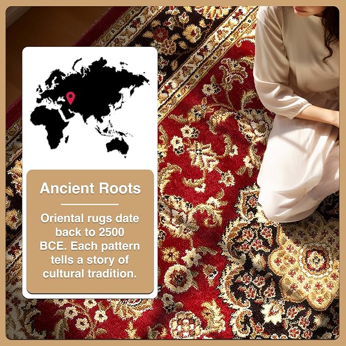 Well Woven Barclay Collection Medallion Kashan Red 8x10 Area Rug - Image 7