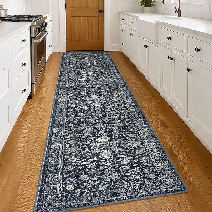 KILOCOCO Runner for Hallway 3x14 Runner Rug Printed Vintage Floral Washable Rug - Image 2