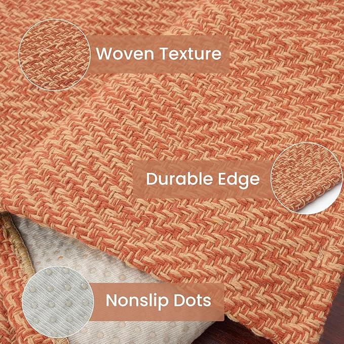 IOHOUZE Washable Area Rug 3x5 Non Slip Rubber Backed Woven Rugs - Image 6