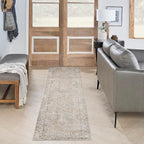 Nourison Home Astra Machine Washable Beige 2'2" x 10' Area Rug by NourisonHome
