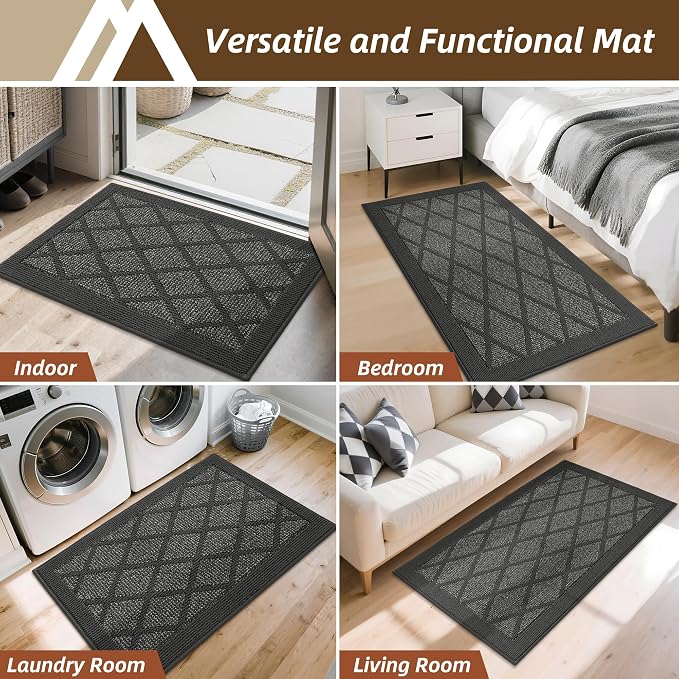 COSY HOMEER Non-Slip Door Mat 24"x36", Entryway Rugs Low Profile Absorbent Dirt - Image 7