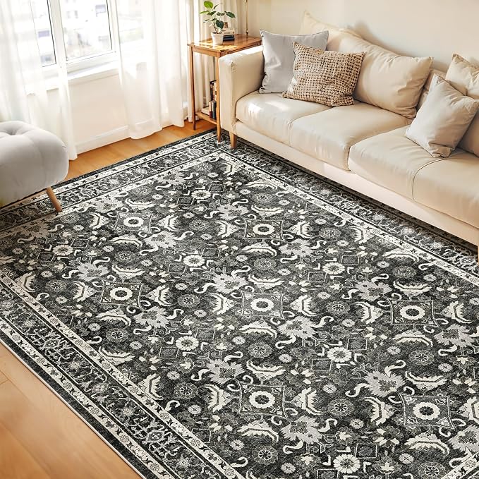 WITSHOCK Living Room Area Rugs 9x12: Soft Non-Slip Backing Washable Rugs by WITSHOCK