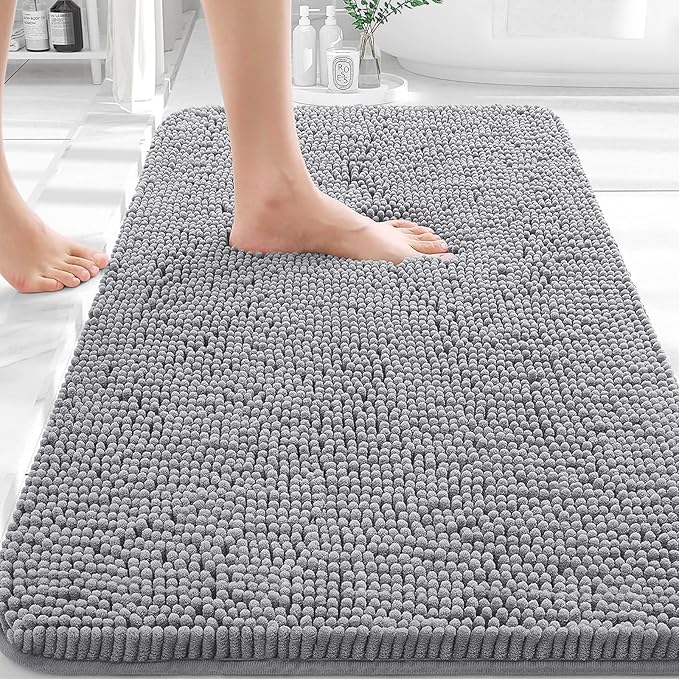 OLANLY Bathroom Rugs 32x20, Extra Soft Absorbent Chenille Bath Rugs, Rubber by OLANLY