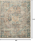 Loloi Margot Collection MAT-02 Terracotta/Lagoon 7'-6" x 9'-6" Area Rug feat. - Image 2