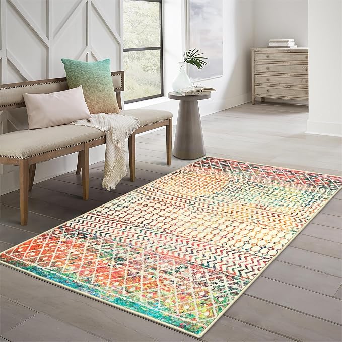 4x6 Rug for Living Room, Soft Non Slip Indoor Front Door Mat, Low-Pile Machine - Image 7