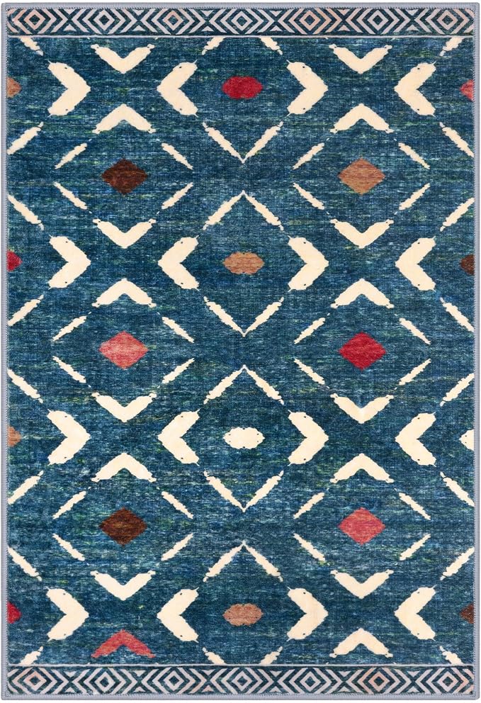 KILOCOCO Living Room Rug 5x7 Area Rug Printed Boho Washable Bedroom Rugs Non - Image 9