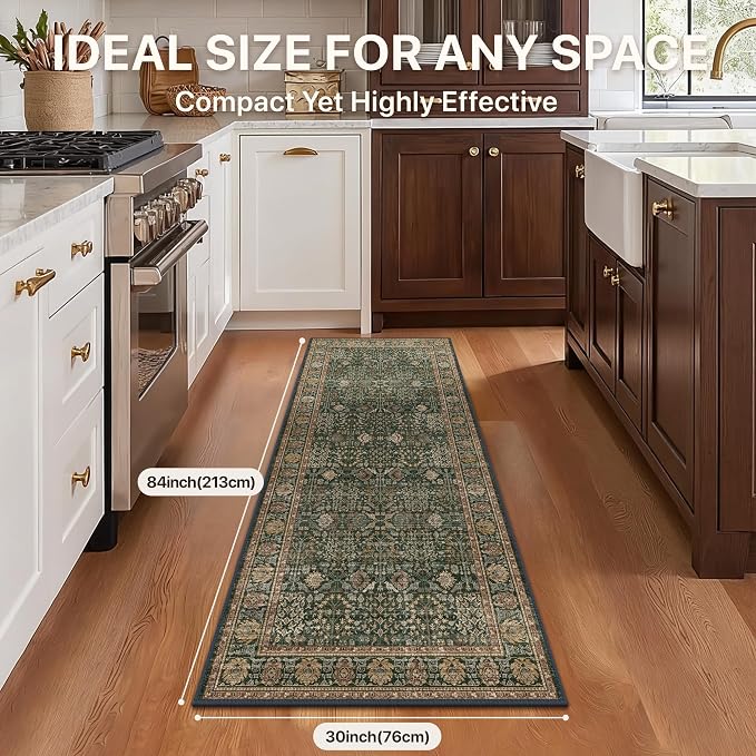 Bavni 2'6''x7 Rug Runners for Hallways, Washable Runner Rug Non Slip, Vintage - Image 8