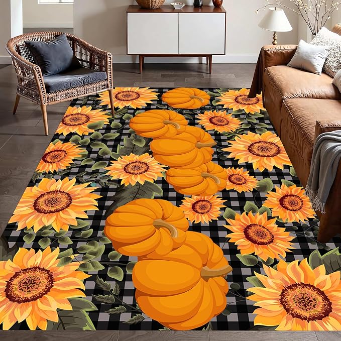 Autumn Style Area Carpet, Checkered - Image 4
