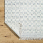 Mark&Day Wool Rugs, 2x3 Clinten Solid and Border Light Slate Checkered Rug - Image 5