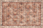 Phantoscope Washable Area Rug 6'x9' Non-Slip, Vintage Neutral Xmas Rugs - Image 2