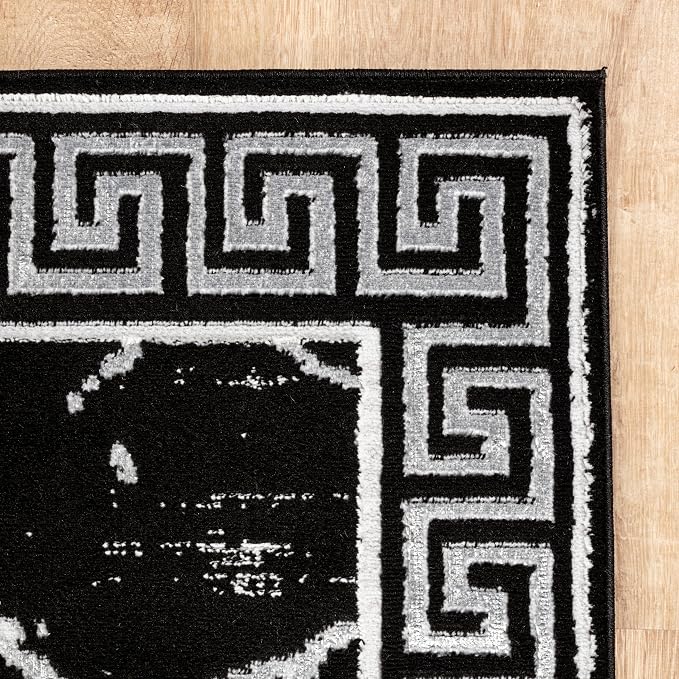 GLORY RUGS Area Rugs Marble 4x5 Black Gray Carpet Modern Abstract Rug Living - Image 3