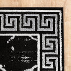 GLORY RUGS Area Rugs Marble 4x5 Black Gray Carpet Modern Abstract Rug Living - Image 3