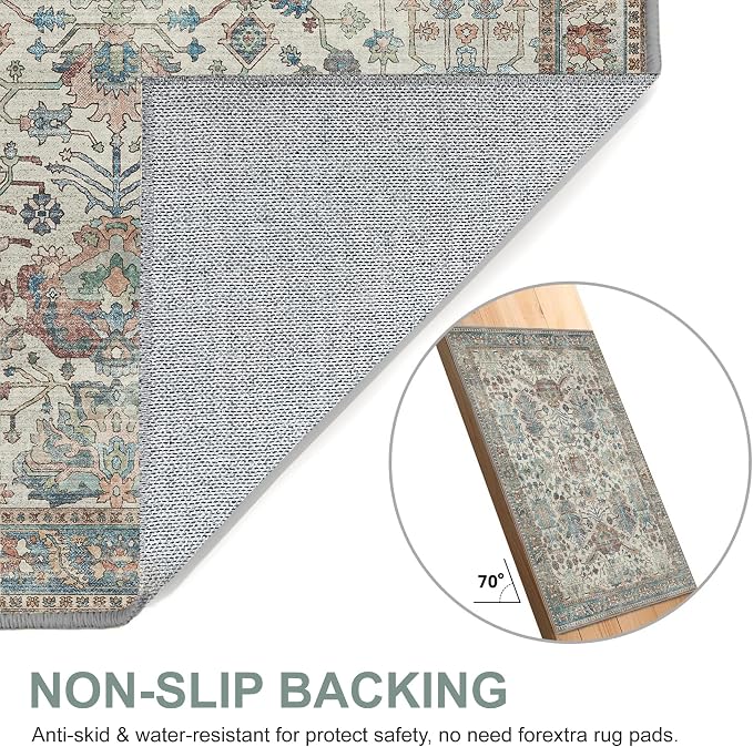 Bavni Bedroom Rug Runners for Hallways, Washable Runner Rug 2x10, Low Pile - Image 8