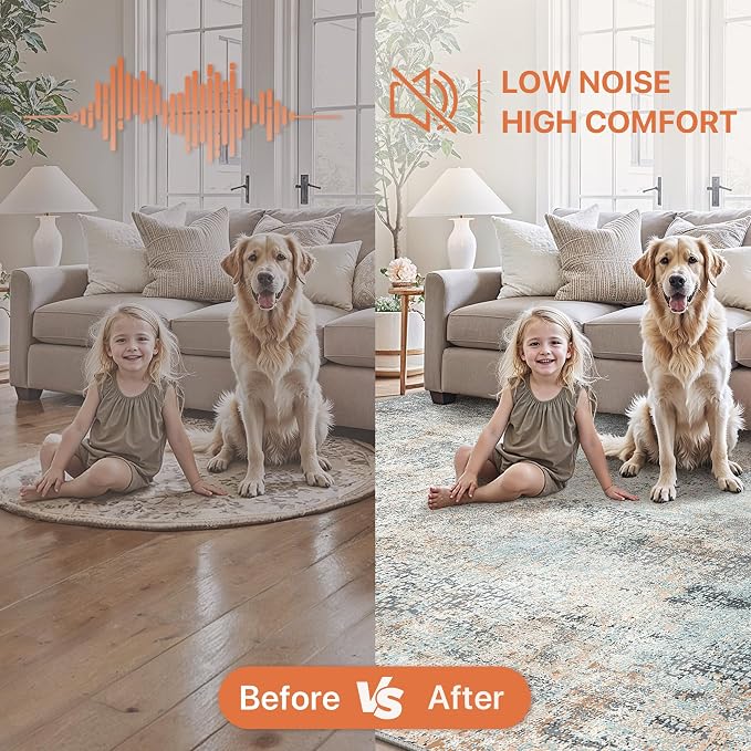 GENIMO Washable Area Rugs for Living Room, 10x14 Modern Non Slip Rugs, Low Pile - Image 4