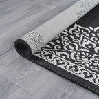 CAMILSON Outdoor Rug, 8x10 Medallion Black White Modern Area Rugs - Image 6