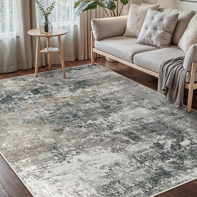 GENIMO Washable 5x7 Area Rugs for Living Room, Non Slip Modern Abstract Rug - Image 4