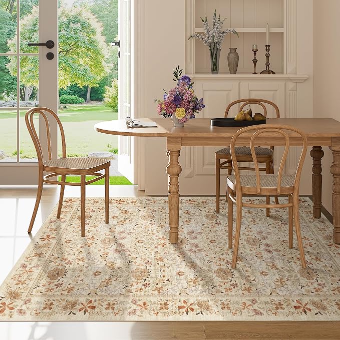 DUKINO 4x6 Rugs for Living Room, Lightweight Non Slip Washable Rug - Image 9