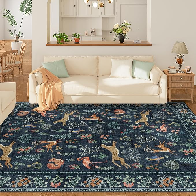 DUKINO 5x7 Rug, Washable Animal Living Room Rug - Image 2