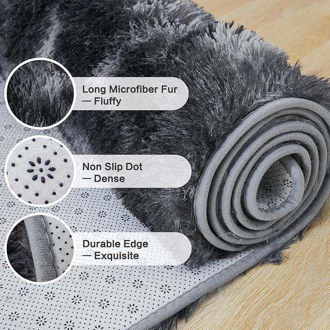Andency 8x10 Area Rugs for Living Room, Upgrade Non-Slip Fluffy Soft Large Shag - Image 5