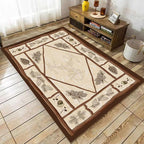 Country Cottage Deer Area Rugs 3x5ft Animal Plant Pine Cone Leaves Branches by Unknown
