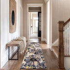 Rugshop Cream Bright Flowers Non Slip Non-Shedding Runner Rug - Image 9