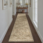 Brown Multi Hallway Runner Rug 2x6 Vintage Washable Distressed Area Carpet - Image 6