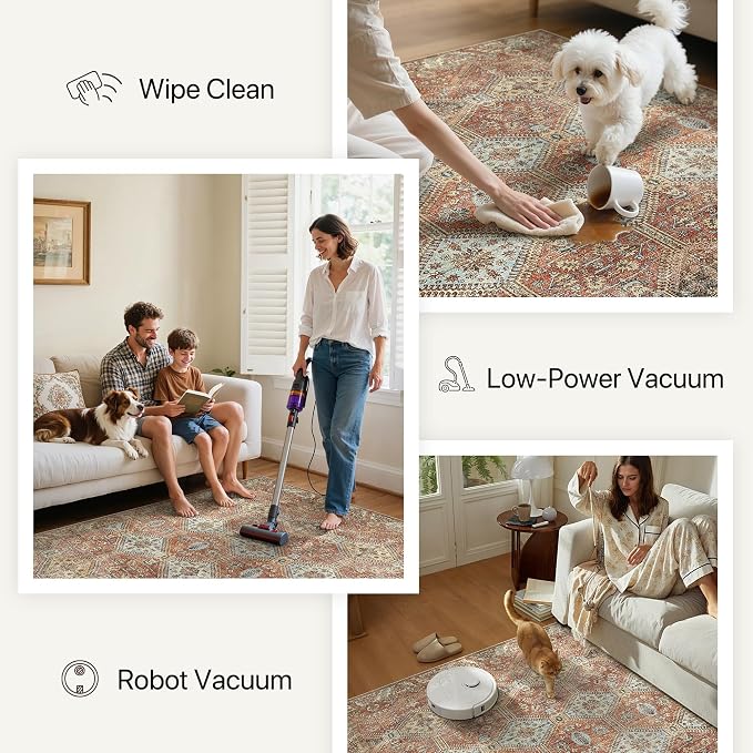 Bavni Clearance 6x9 Area Rugs for Living Room, Machine Washable Rug Non Slip - Image 6