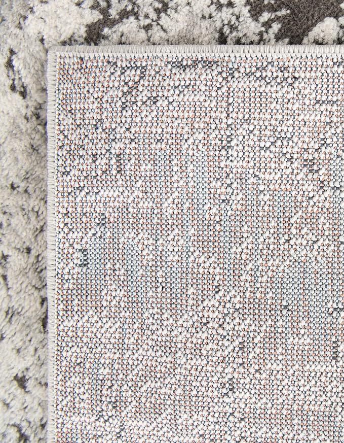Rugs.com Leipzig Collection Rug – 6 Ft Square Gray Low-Pile Rug Perfect - Image 6