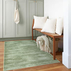 Hunter Green Modern Rug for Bedroom Non Slip Washable 3 x 5 Area Rug for by BILEEHOME