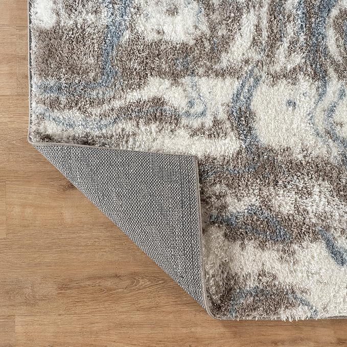 Rugshop Abstract Marble Shag Area Rug Blue 7' 10" x 10' Perfect - Image 6