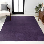 JONATHAN Y Haze Solid Low-Pile Purple Indoor Area Rug 3x5, Minimalist, by JONATHANY