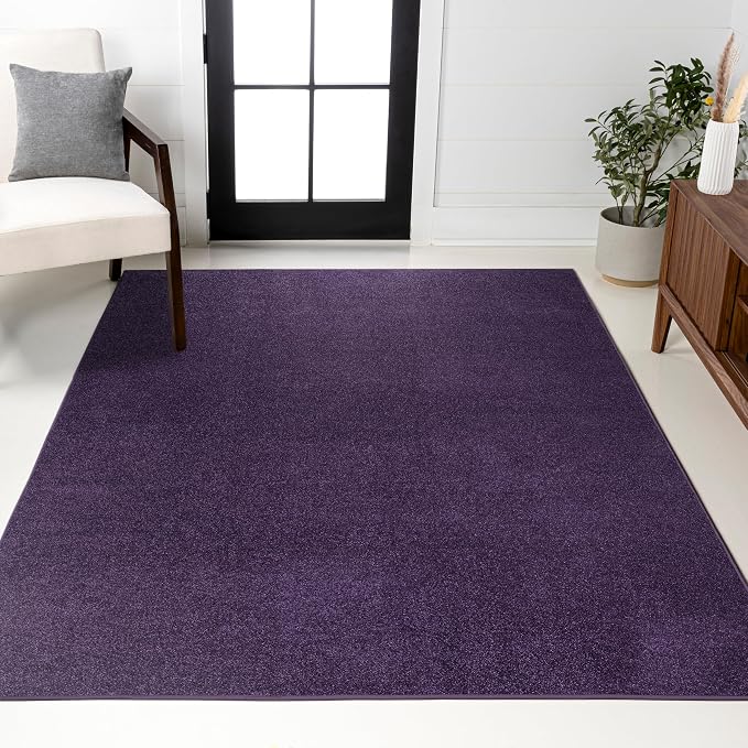 JONATHAN Y Haze Solid Low-Pile Purple Indoor Area Rug 3x5, Minimalist, by JONATHANY
