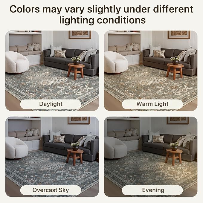 Bavni Washable Runner Rug 2x5, Non Slip Vintage Hallway Runner, Ultra Thin Low - Image 8