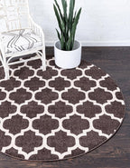 Rugs.com Lattice Collection Rug – 8 Ft Round Chocolate Brown Medium Rug Perfect by Rugscom