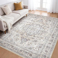 6x8 Area Rug Living Room: Washable Boho Large Neutral Vintage Soft Rugs Stain by LOONGRUG