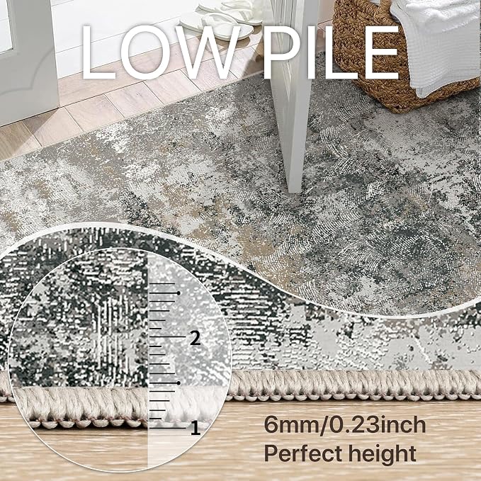 GENIMO Washable 6x9 Area Rugs for Living Room, Non Slip Modern Abstract Rug - Image 7