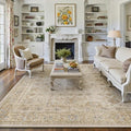 HUGEAR 6x9 Area Rug Beige Vintage Machine Washable Living Room Retro Rugs by HUGEAR