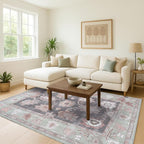 Fame Living Green Oushak Rug, Large Area Rugs - Image 2