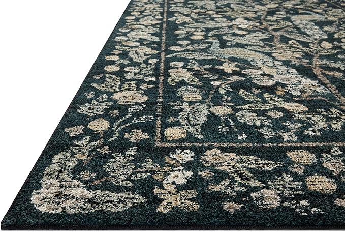 Loloi Rifle Paper Co. Laurel Collection LAU-05 Navy/Multi 2'-8" x 8' Runner Rug - Image 3