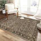 HUGEAR 3x5 Machine Washable Rugs Brown Hallway Area Rug Indoor Accent Rug by HUGEAR