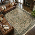 Large Vintage Area Rugs 9x12 for Living Room, Distressed Medallion Printed Big by Jainmy