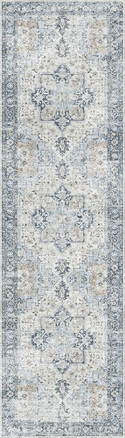 GENIMO Runner Rug 2'6"x6, Non Slip Vintage Hallway Runner Rugs, Low Pile - Image 8