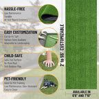 Ottomanson Artificial Grass Turf 7'10" x 40' Indoor Outdoor Faux Grass Rug - Image 2