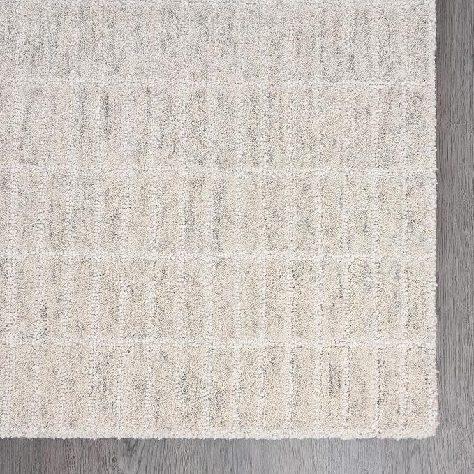 Hand-Tufted 100% Wool Area Rug – Unique Modern Geometric Grid Pattern, Soft - Image 4