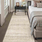 HUGEAR 2x8 Area Rug Beige Vintage Neutral Washable Runner Rug Non Slip Soft - Image 2