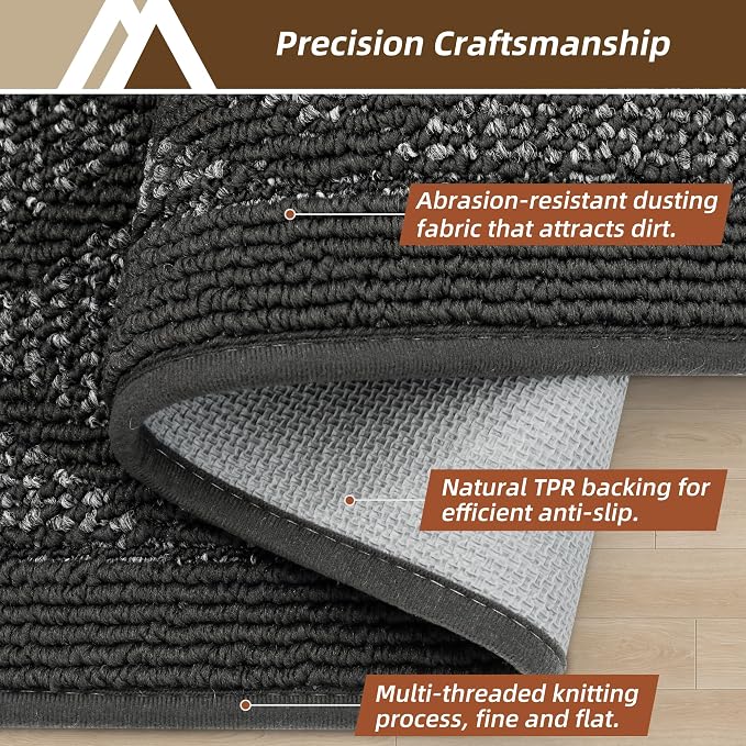 COSY HOMEER Non-Slip Door Mat 36"x60", Entryway Rugs Low Profile Absorbent Dirt - Image 3