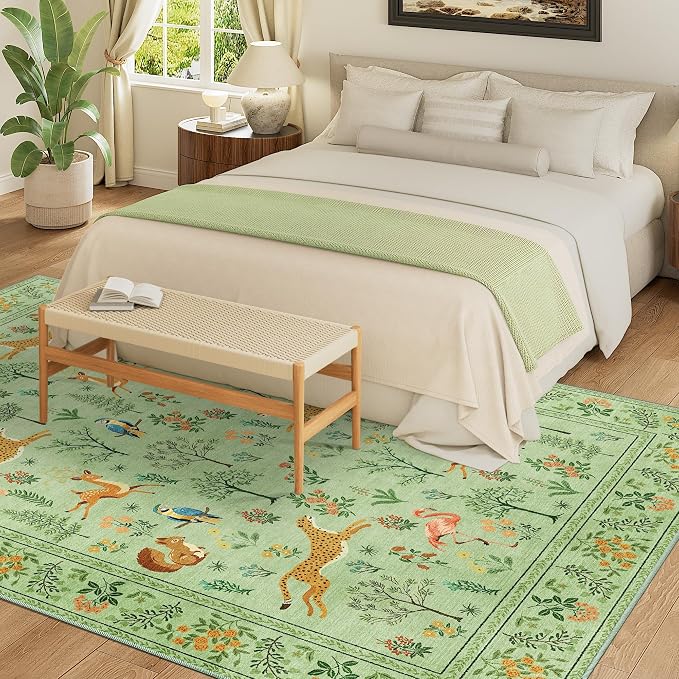 DUKINO 6x9 Rug, Washable Animal Living Room Rug - Image 3